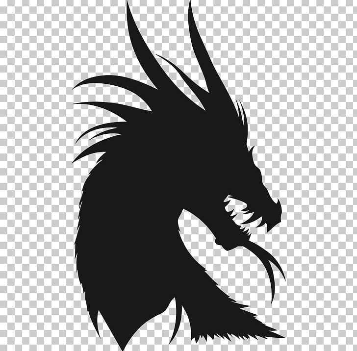 Dragon Silhouette PNG, Clipart, Art, Beak, Black, Carnivoran, Claw Free PNG Download