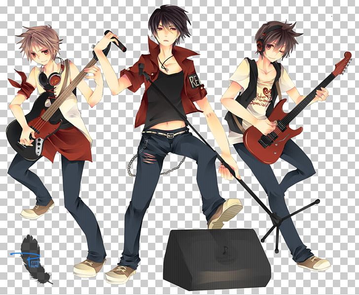 Lexica  Handsome boy anime style long hair playing guitar in a gradient  background with shining sparkles