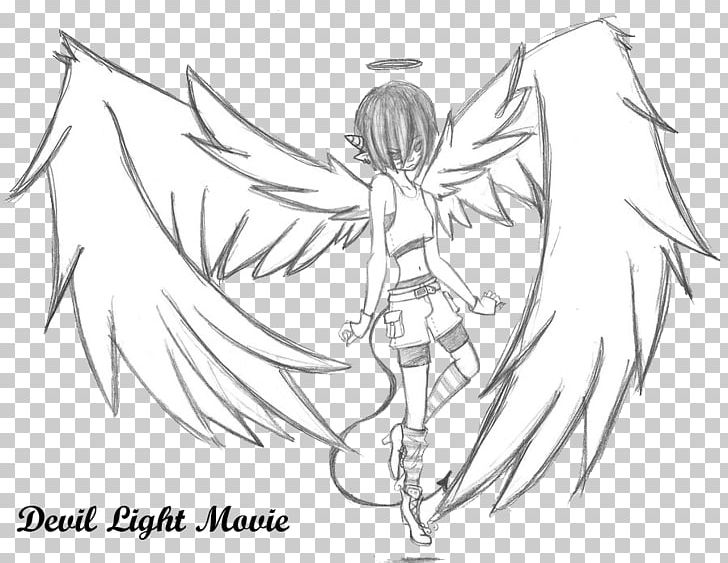 Angel Anime Girl on White Line Art 22586505 Vector Art at Vecteezy