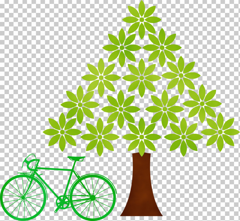 Flower Plant Stem Bicycle Wheel Leaf Green PNG, Clipart, Bicycle, Bicycle Wheel, Bike, Branching, Flower Free PNG Download