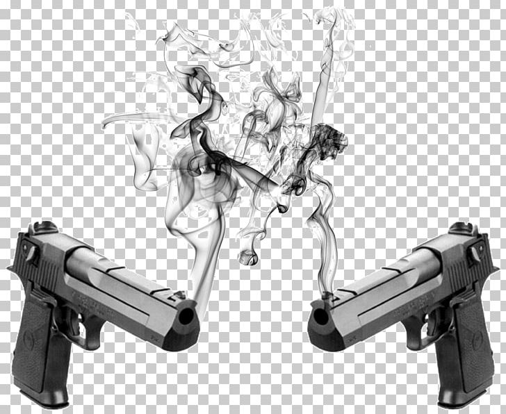 United States Smoking Firearm Drawing PNG, Clipart, Air Gun, Angle, Black And White, Deadly Weapon, Drawing Free PNG Download