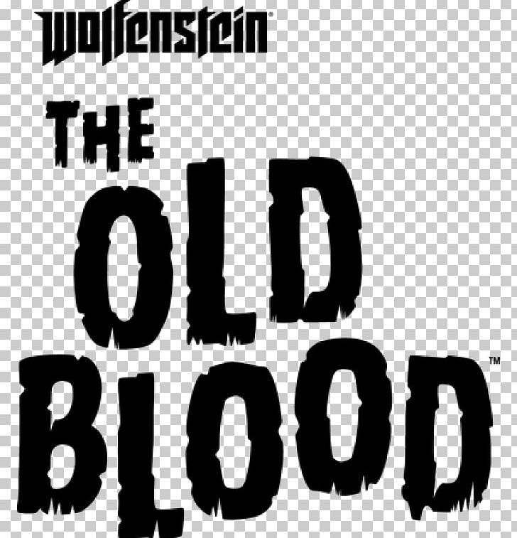 Wolfenstein: The Old Blood Logo PlayStation 4 Brand Font PNG, Clipart, Area, Black, Black And White, Brand, Gun Free PNG Download