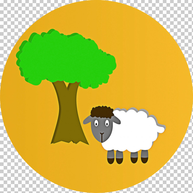 Green Sheep Sheep Cartoon Tree PNG, Clipart, Cartoon, Cowgoat Family, Green, Sheep, Tree Free PNG Download