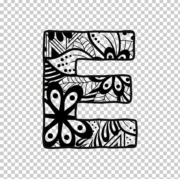 Floral Design Letter Flower Alphabet PNG, Clipart, Alphabet, Black, Black And White, Block Letters, Drawing Free PNG Download