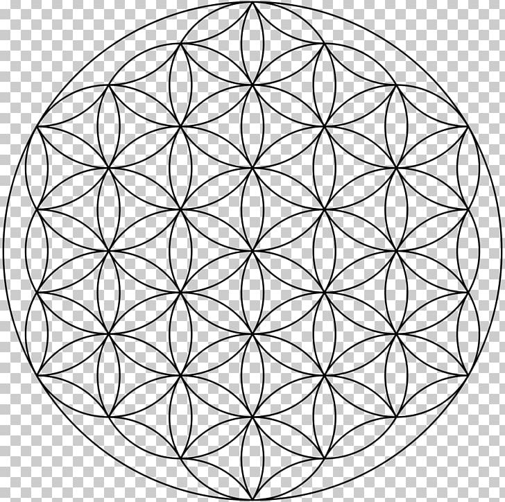 Overlapping Circles Grid Sacred Geometry Symbol PNG, Clipart, Arc, Area, Black And White, Circle, Compas Free PNG Download