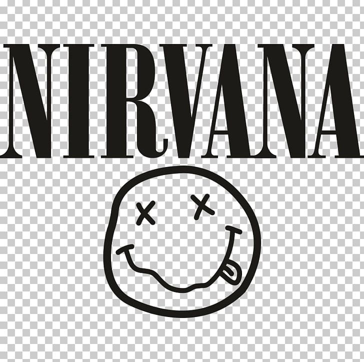 Smiley T-shirt Nirvana Seattle Logo PNG, Clipart, Area, Black And White, Brand, Emoticon, Grunge Free PNG Download