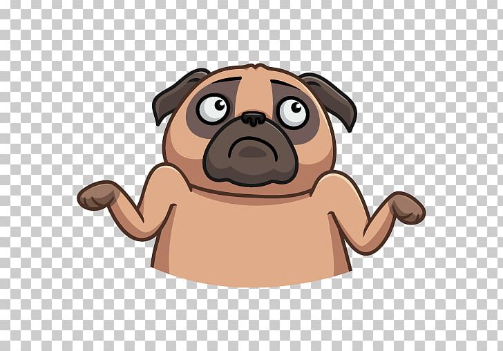 Pug Puppy Sticker Telegram VKontakte PNG, Clipart, Animals, Carnivoran, Cartoon, Dog, Dog Breed Free PNG Download