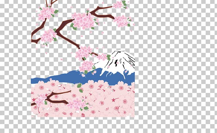 Mount Fuji Cherry Blossom PNG, Clipart, Anime, Art, Beauty, Blossom, Branch Free PNG Download