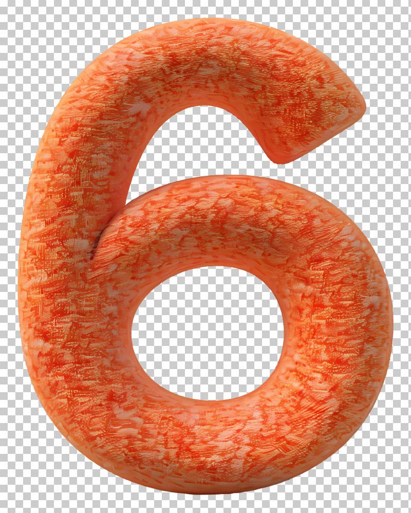 Number 6 Textured Orange Number Six PNG Clipart Counting Figure