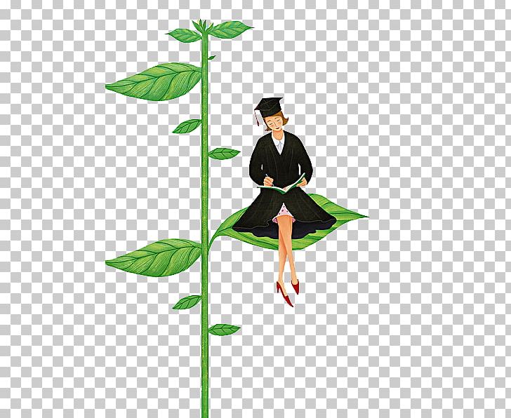 Drawing Cartoon Illustration PNG, Clipart, Baccalaureate Gown, Beautiful, Book, Branches, Business Woman Free PNG Download