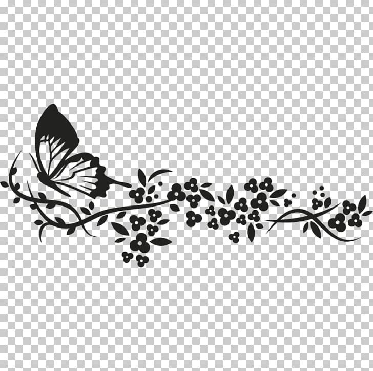 Wall Decal Bedroom Painting Art PNG, Clipart, Art, Black, Black And White, Branch, Butterfly Free PNG Download