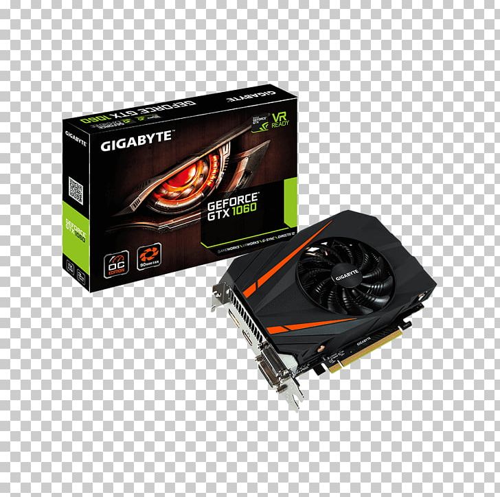 Graphics Cards & Video Adapters NVIDIA GeForce GTX 1060 GDDR5 SDRAM Gigabyte Technology 英伟达精视GTX PNG, Clipart, 3 Gb Barrier, Computer Component, Computer Cooling, Displayport, Electronic Device Free PNG Download