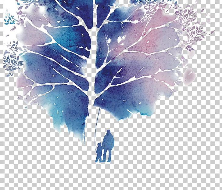 Watercolor Painting Drawing Negative Space PNG, Clipart, Branch, Christmas Tree, Computer Wallpaper, Landscape Painting, Leaves Free PNG Download