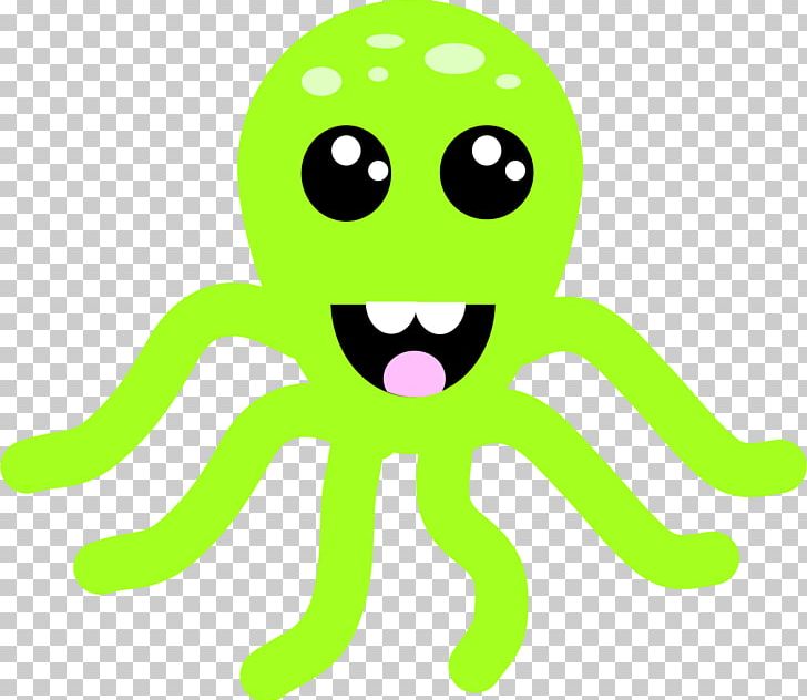 Octopus Smiley Green Cartoon PNG, Clipart, Artwork, Cartoon, Emoticon, Green, Invertebrate Free PNG Download