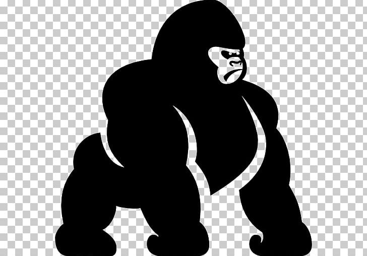 Gorilla Computer Icons Monkey PNG, Clipart, Animal, Animals, Black, Black And White, Computer Icons Free PNG Download