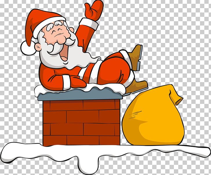 Santa Claus Chimney Cartoon PNG, Clipart, Animation, Area, Artwork