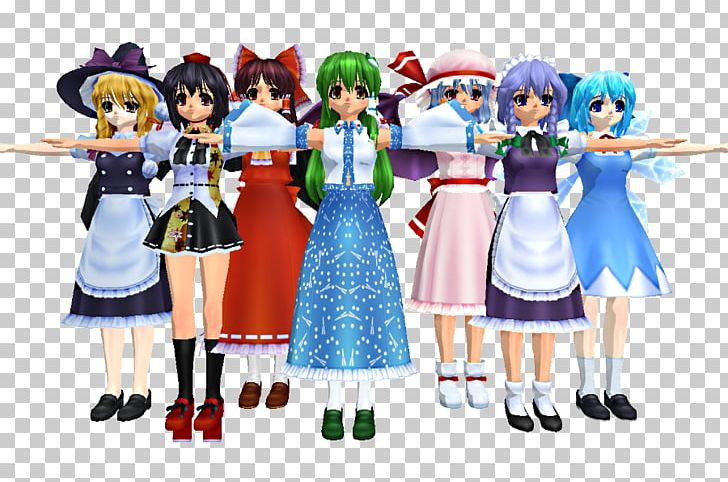 Touhou Project MikuMikuDance Cirno Hatsune Miku Anime PNG, Clipart, Action Figure, Anime, Baka And Test, Bones Prints, Character Free PNG Download