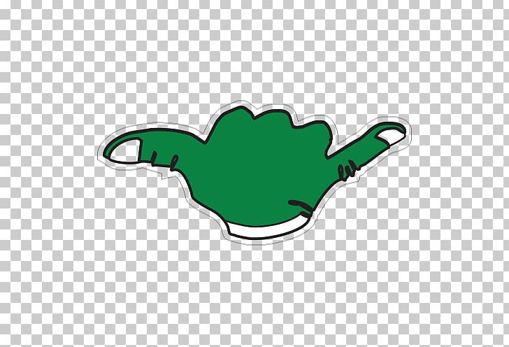 Shaka Sign Sticker Green PNG, Clipart, Color, Green, Hand, Island, Leaf Free PNG Download