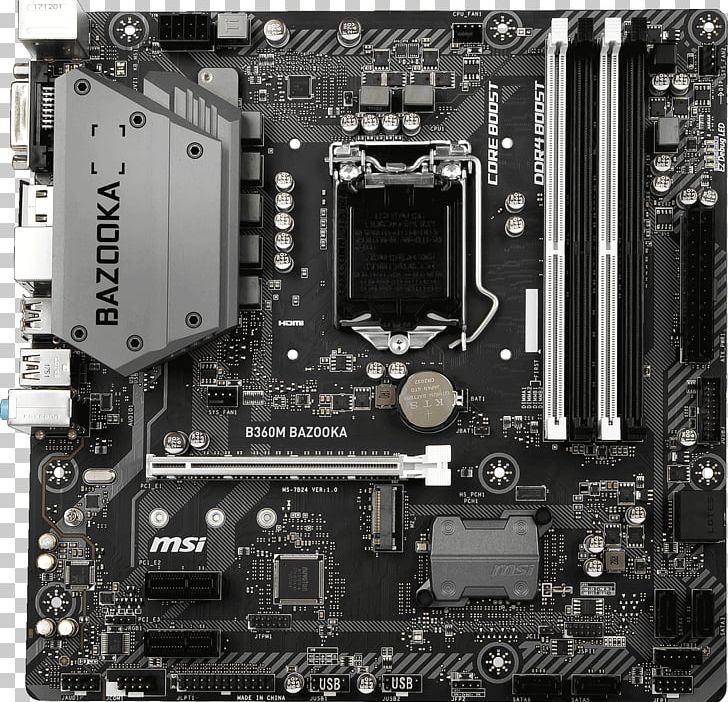 Intel LGA 1151 MicroATX MSI B360M BAZOOKA CPU Socket PNG, Clipart, Atx, Bazooka, Computer Component, Computer Hardware, Cpu Free PNG Download