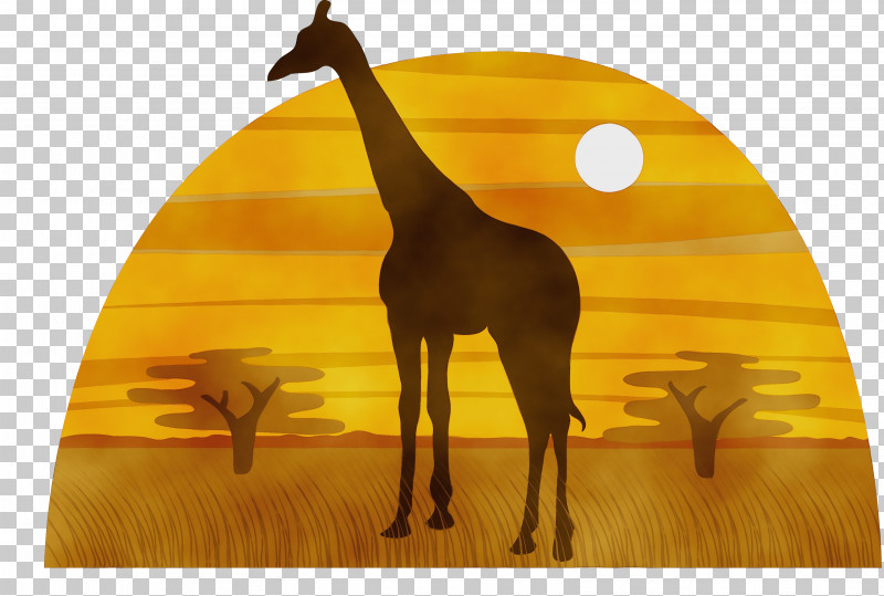 Giraffe Silhouette Drawing Cartoon PNG, Clipart, Black, Cartoon, Drawing, Giraffe, Paint Free PNG Download