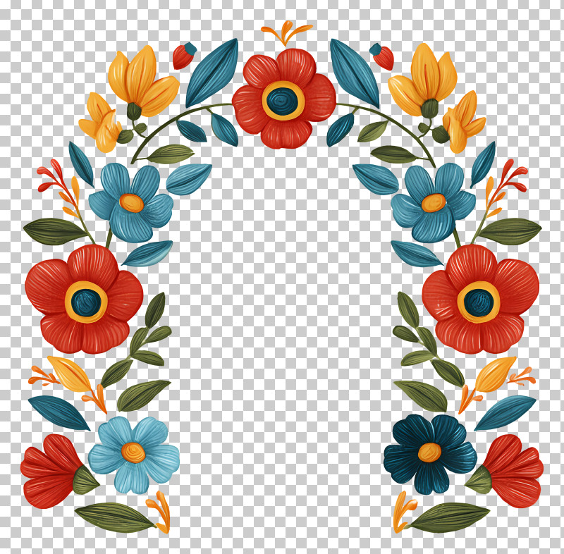 Beautiful Floral Arch - Colorful Floral Arch With Leaves PNG Beautiful Floral Arch - Colorful Floral Arch With Leaves PNG