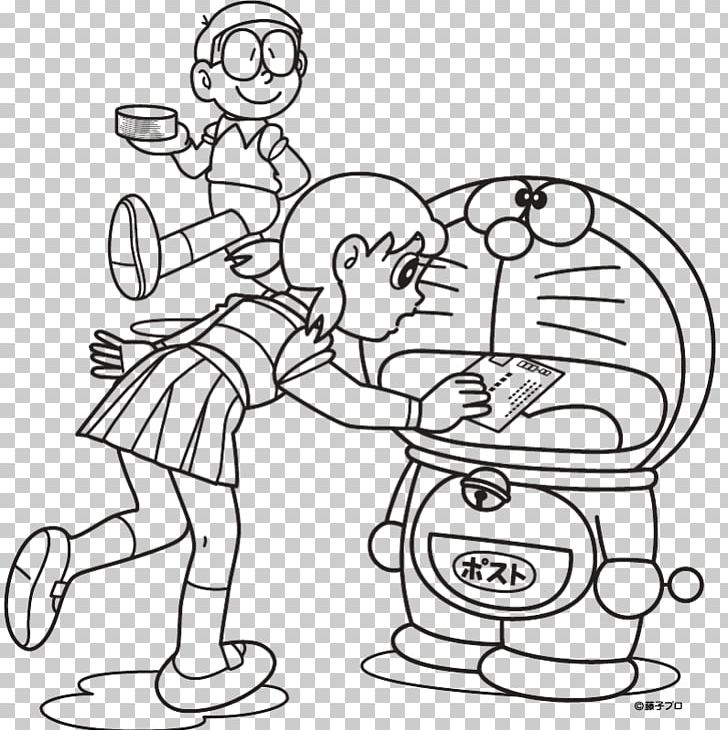 Doraemon Nobita Nobi Shizuka Minamoto Drawing Art PNG, Clipart, Angle, Area, Arm, Art, Black And White Free PNG Download