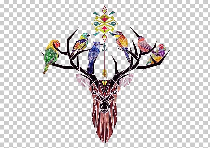 Deer Bird Drawing Art Illustration PNG, Clipart, Animals, Christmas Deer, Crystallize, Cushion, Deer Free PNG Download