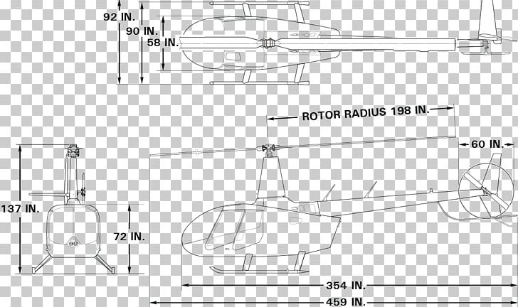 Robinson R66 Robinson R44 Robinson R22 Helicopter Technical Drawing PNG, Clipart, Angle, Area, Artwork, Auto Part, Black And White Free PNG Download