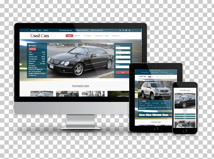 Car Dealership Responsive Web Design Used Car Template PNG, Clipart, Brand, Car, Car Dealership, Display Advertising, Display Device Free PNG Download