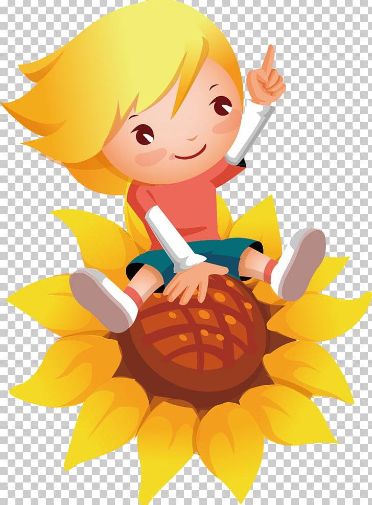 Common Sunflower Cartoon PNG, Clipart, Cartoon, Cartoon Character, Cartoon Eyes, Child, Comics Free PNG Download