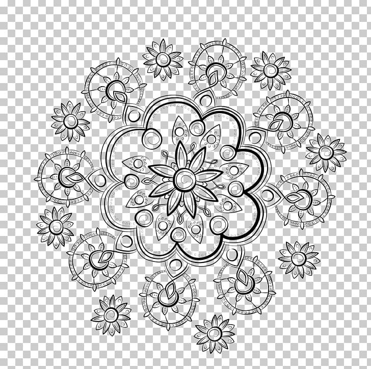 Mandala Flower Floral Design Pattern PNG, Clipart, Art, Black And White, Child, Circle, Coloring Book Free PNG Download