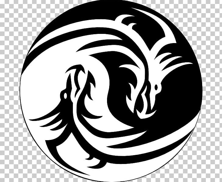 Yin And Yang Chinese Dragon Symbol PNG, Clipart, Artwork, Black And White, Chinese Dragon, Circle, Dan Cliparts Free PNG Download