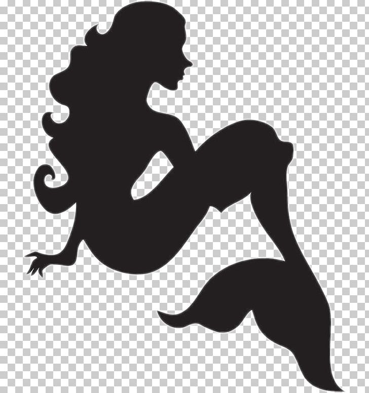 Silhouette Mermaid Graphics PNG, Clipart, Animals, Arm, Art, Black, Black And White Free PNG Download
