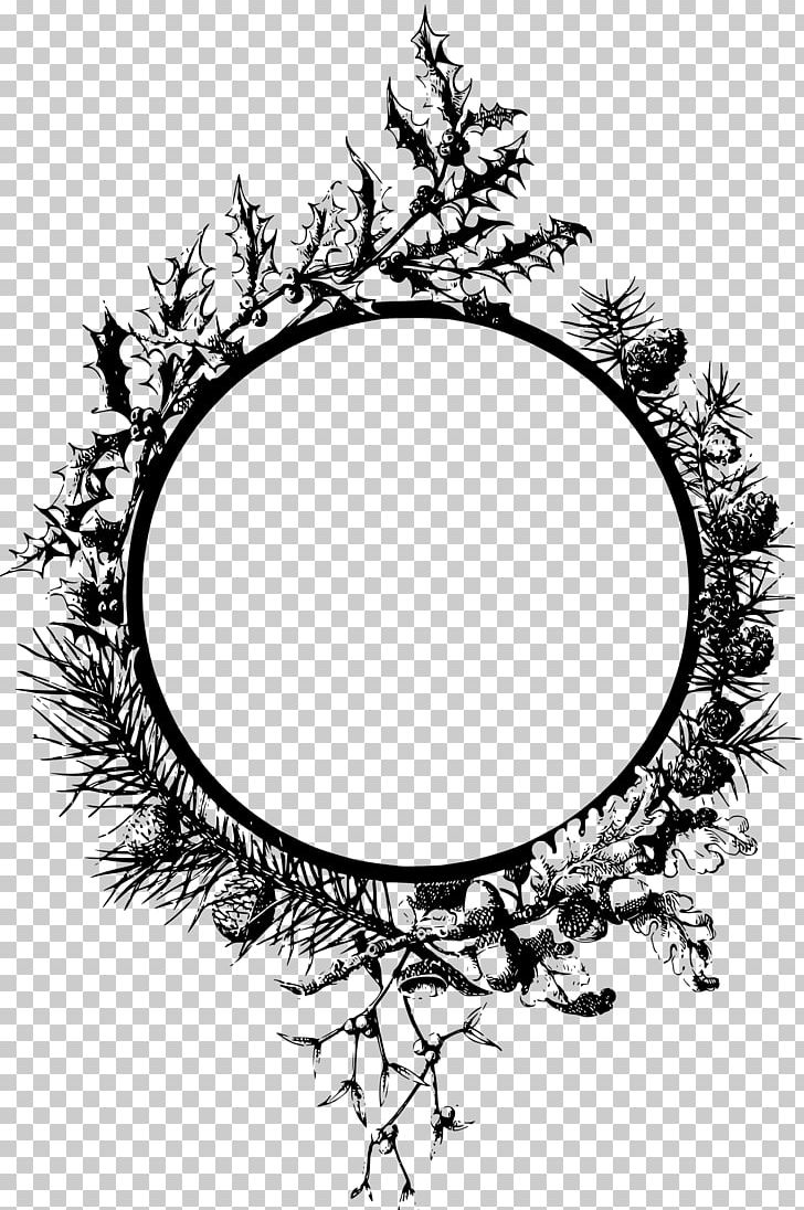Christmas Frames PNG, Clipart, Black And White, Branch, Christmas, Circle, Color Free PNG Download