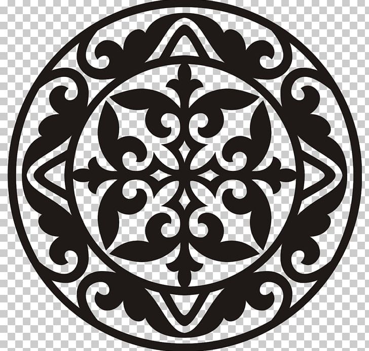 Ornament Engraving Tile Pattern PNG, Clipart, Art, Black And White, Circle, Craft, Decal Free PNG Download