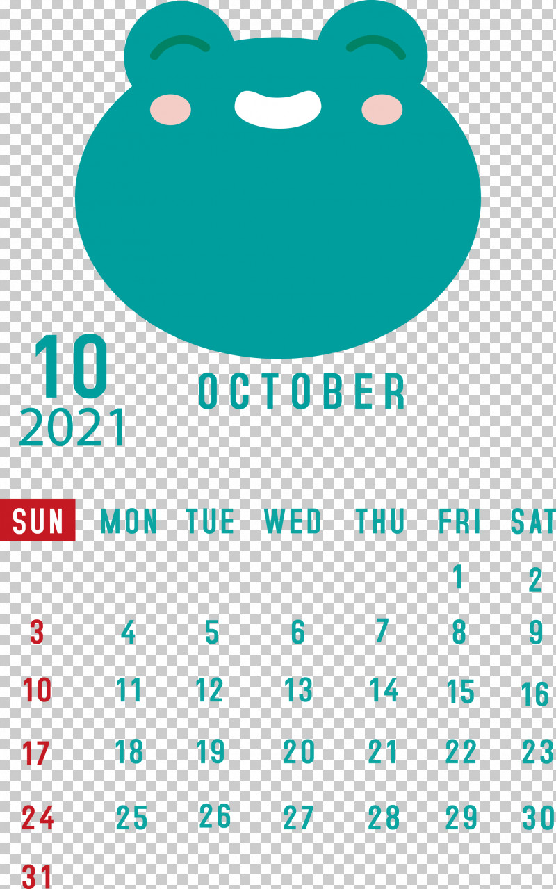 October 2021 Printable Calendar October 2021 Calendar PNG, Clipart, Aqua M, Calendar System, Green, Htc, Htc Hero Free PNG Download