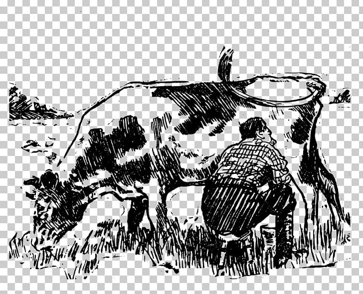Cattle Milk PNG, Clipart, Art, Black And White, Cattle, Cattle Like Mammal, Clip Art Free PNG Download
