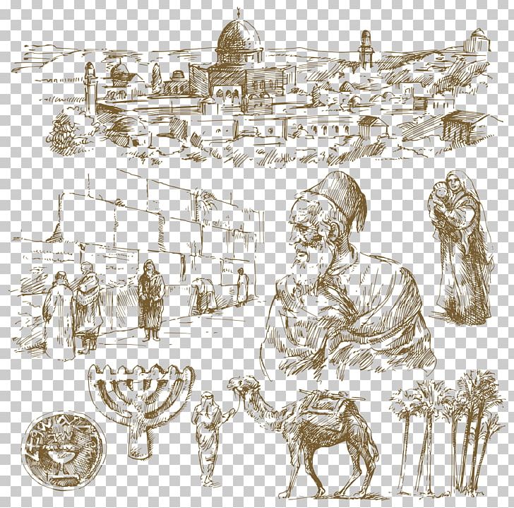 Western Wall Temple In Jerusalem Drawing Illustration PNG, Clipart, Ancient Vector, Art, Castle, Character, City Free PNG Download