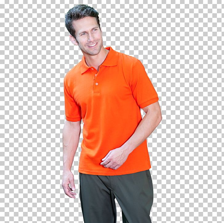 T-shirt Polo Shirt Sleeve Shoulder Arm PNG, Clipart, Arm, Clothing, Neck, Orange, Polo Shirt Free PNG Download