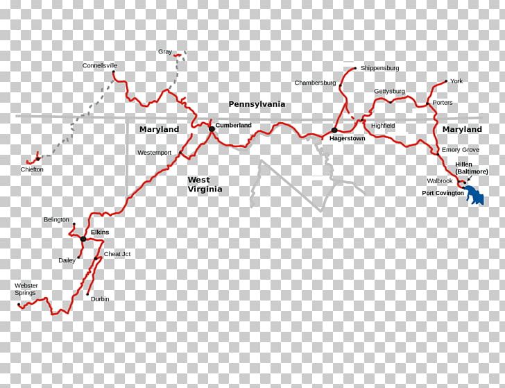 Western Maryland Scenic Railroad Rail Transport Train Chesapeake And Ohio Canal Pennsylvania Railroad PNG, Clipart, Angle, Area, Baltimore And Ohio Railroad, Diagram, Map Free PNG Download