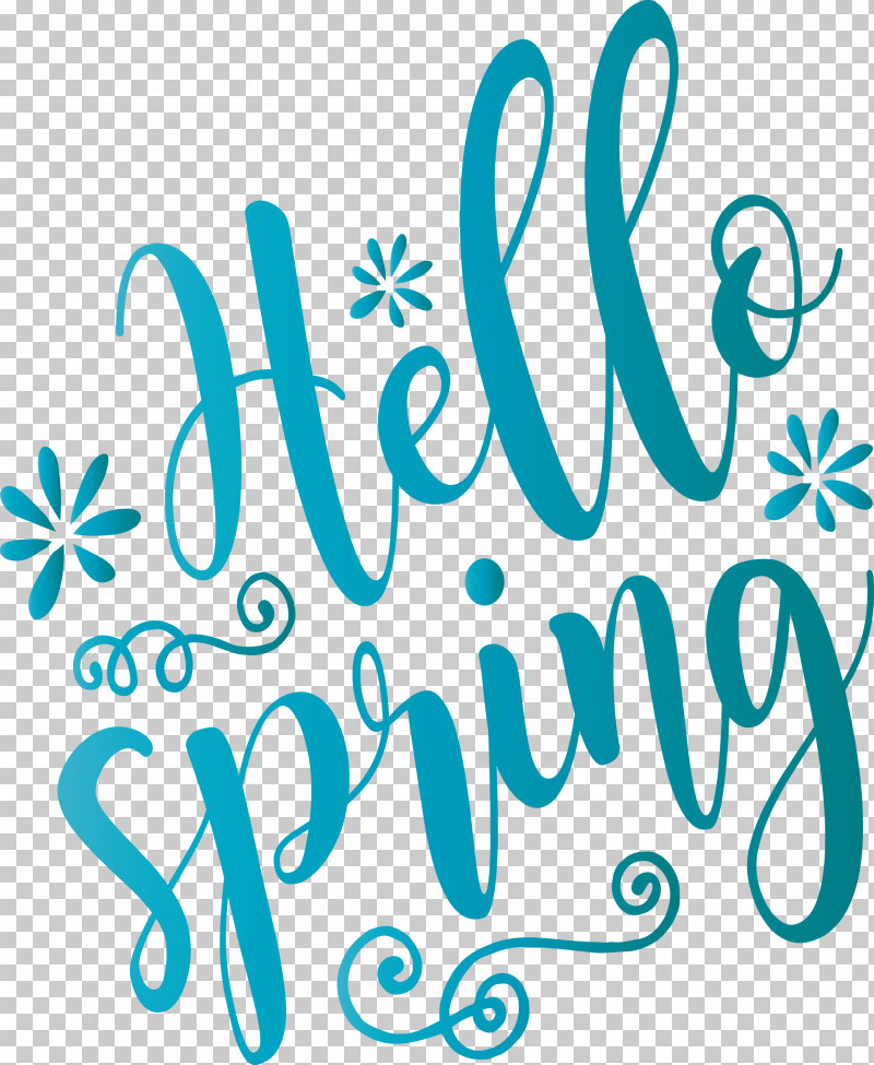 Hello Spring Spring PNG, Clipart, Calligraphy, Hello Spring, Spring, Text, Turquoise Free PNG Download