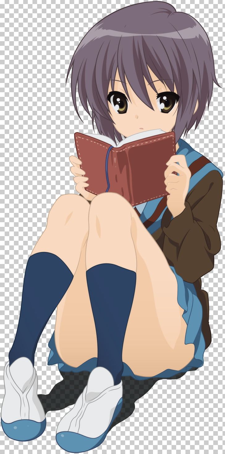 Yuki Nagato Mikuru Asahina Haruhi Suzumiya Kyon Anime PNG, Clipart, Anime, Arm, Black Hair, Brown Hair, Cartoon Free PNG Download