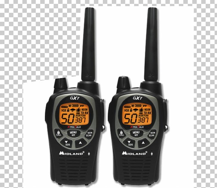 Walkie-talkie Midland Radio Radio Station LPD433 Citizens Band Radio PNG, Clipart, Artikel, Citizens Band Radio, Communication Channel, Electronic Device, Hardware Free PNG Download