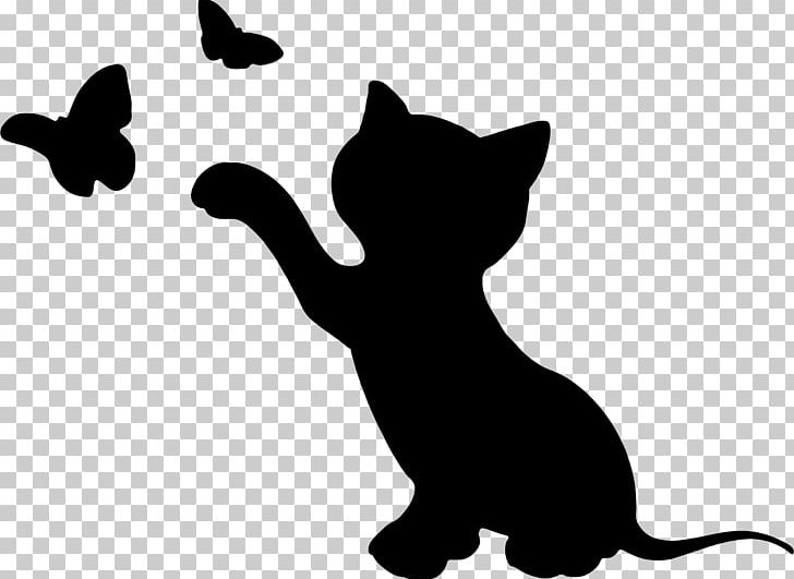 Kitten Cat Silhouette PNG, Clipart, Animals, Animal Silhouettes, Art, Black, Black And White Free PNG Download