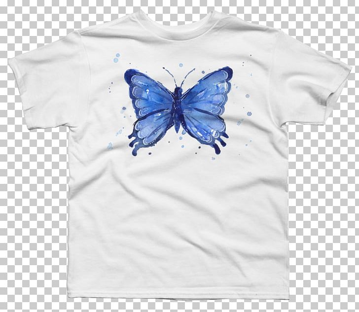 Printed T-shirt Hoodie Crew Neck PNG, Clipart, Blue, Blue Butterfly, Boy, Butterfly, Clothing Free PNG Download
