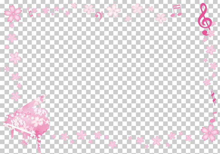 Piano Cherry Blossom Pattern And Sound Sign Frame. PNG, Clipart, Area, Beauty, Border, Carnation, Circle Free PNG Download