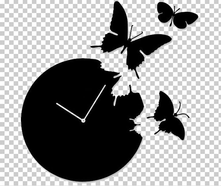 Butterfly Clock Window Time PNG, Clipart, Art, Bedroom, Black And White, Brush Footed Butterfly, Butterfly Free PNG Download