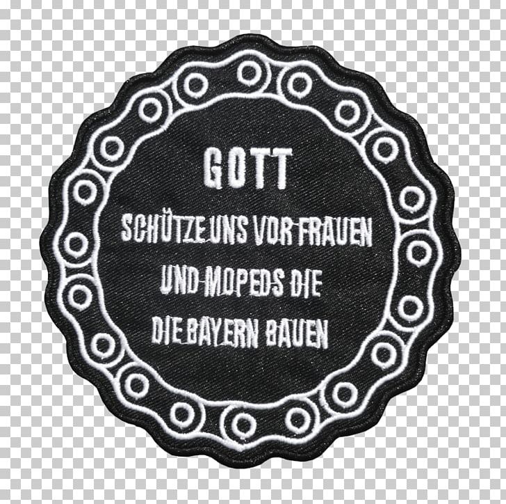 Logo Text God Embroidered Patch Font PNG, Clipart, Biker, Black And White, Brand, Circle, Conflagration Free PNG Download