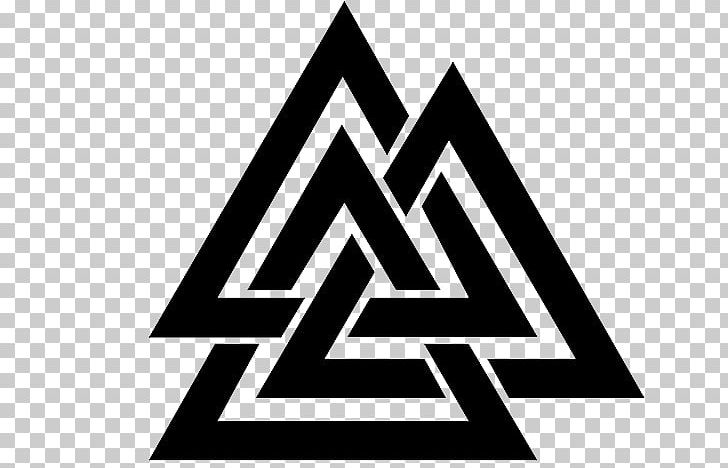 Odin Valknut Symbol Norse Mythology Runes PNG, Clipart, Angle, Black And White, Brand, Deity, Line Free PNG Download