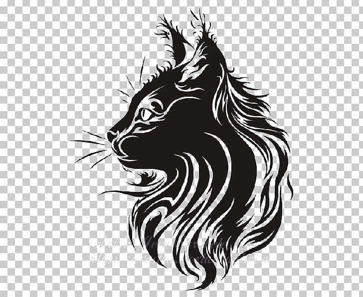 Cat Tattoo Drawing Wolf PNG, Clipart, Animals, Art, Big Cats, Black, Carnivoran Free PNG Download